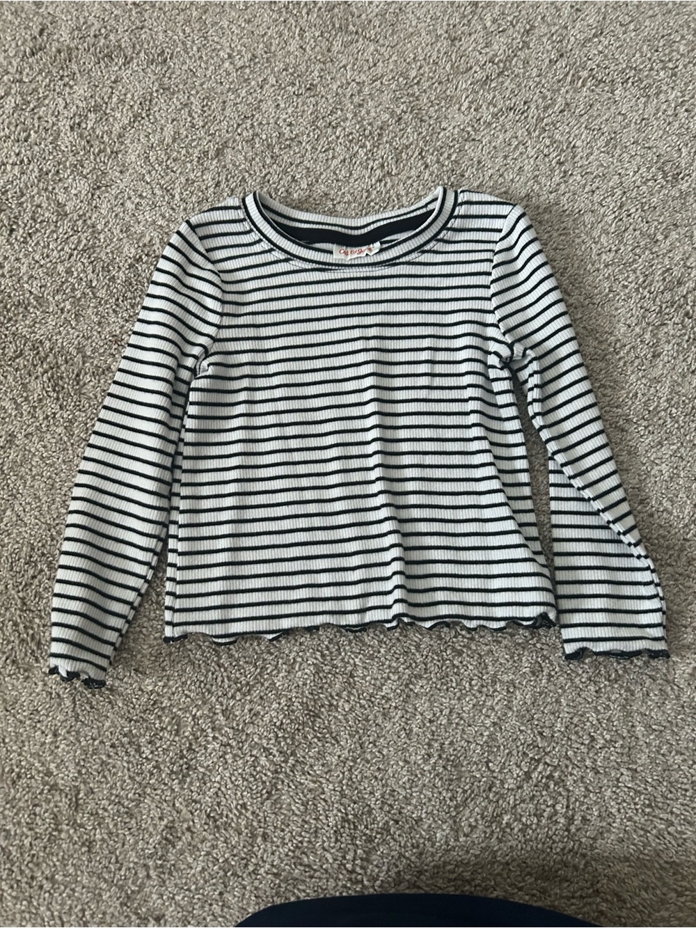 Cat & Jack 3T Black & White Striped Top